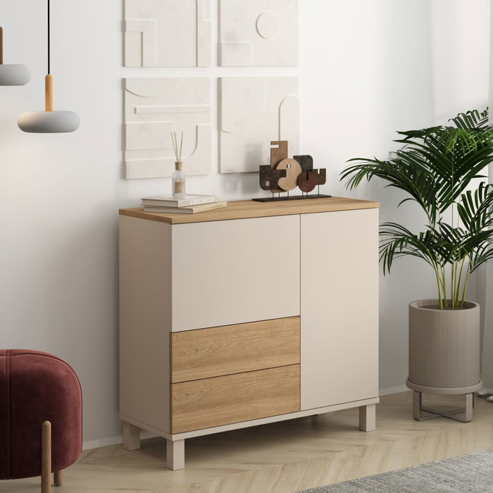 Hanah Home Mood - MD4-CS Armario Multiusos Arena y Roble